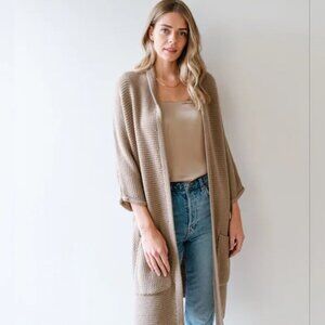 The Skinny Erinn Knit Cardigan Brown Taupe OS